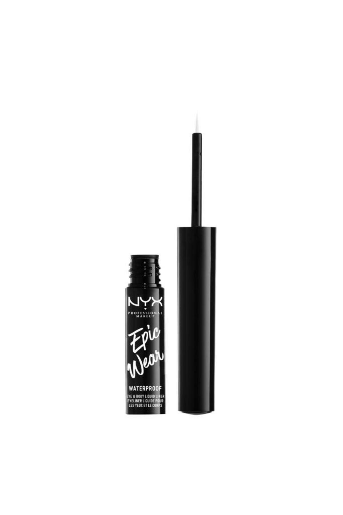 NYX Professional Makeup مداد چشم ابرپوش مایع فلزی با پایداری بالا رنگ نقره‌ای