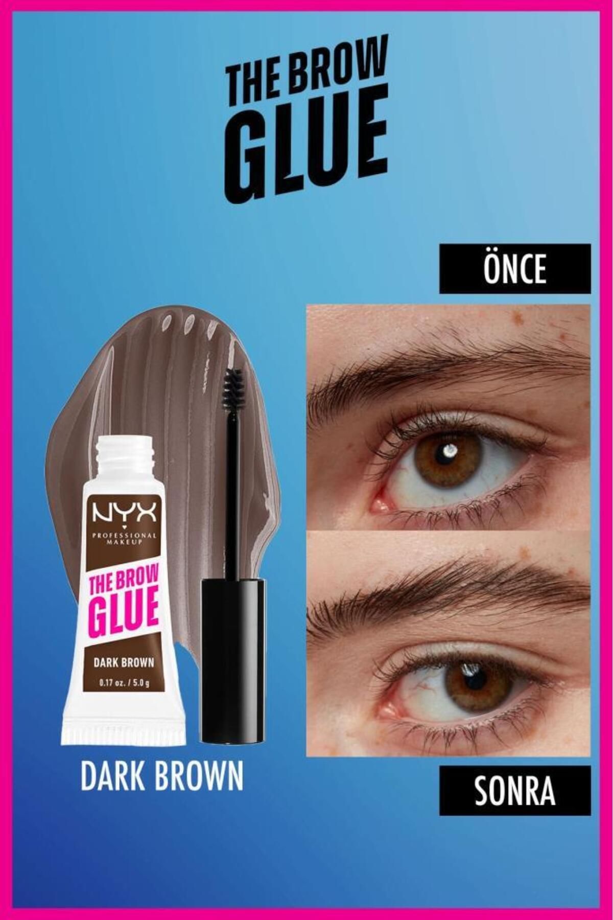 NYX Professional Makeup چسب ابرو فوری استایلر رژویی رژویی قهوه ای تیره
