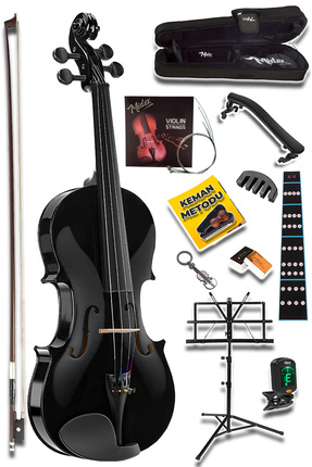 Midex HGA44BK-NTYS Full Siyah Set Keman 4/4 (Nota Sehpası Yastık Tuner Softca...