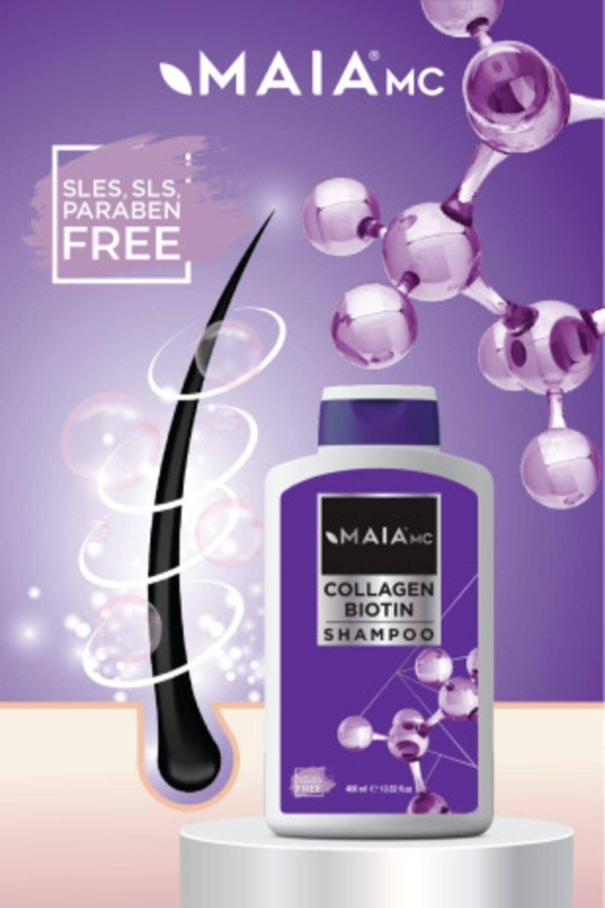 Maia mc-400 Ml Collagen and Biotin Shampoo 4