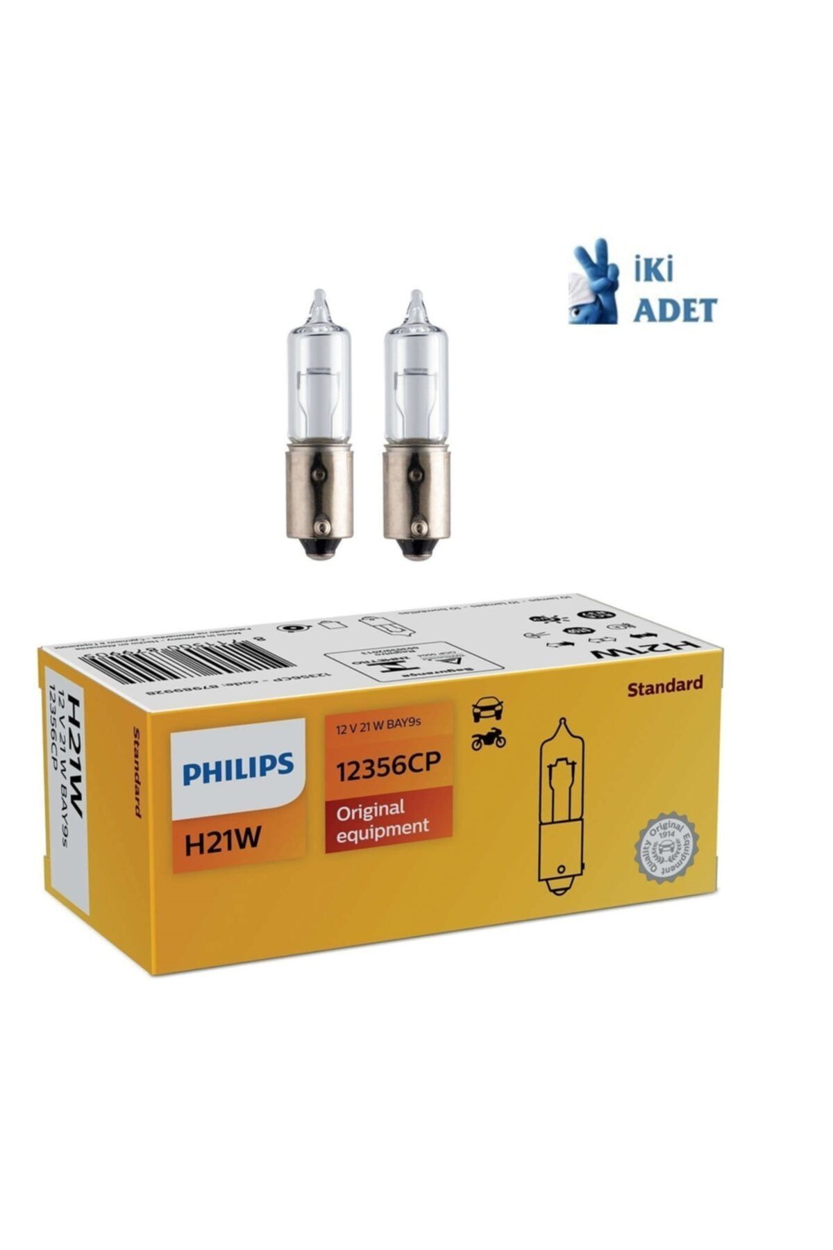 AMPOULE PHILIPS 12356CP H21W 12356 12V 21W BAY9S