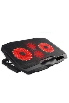 4 Fanlı Kırmızı Işıklı Yüksekliği Ayarlanabilir 4 Kademeli Notebook Soğutucu Versatile VRC_D17 k