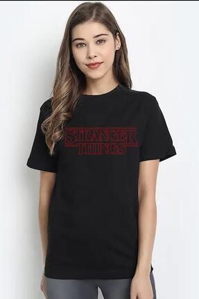 Kadın Siyah Kısa Kollu T-shirt LMS-837