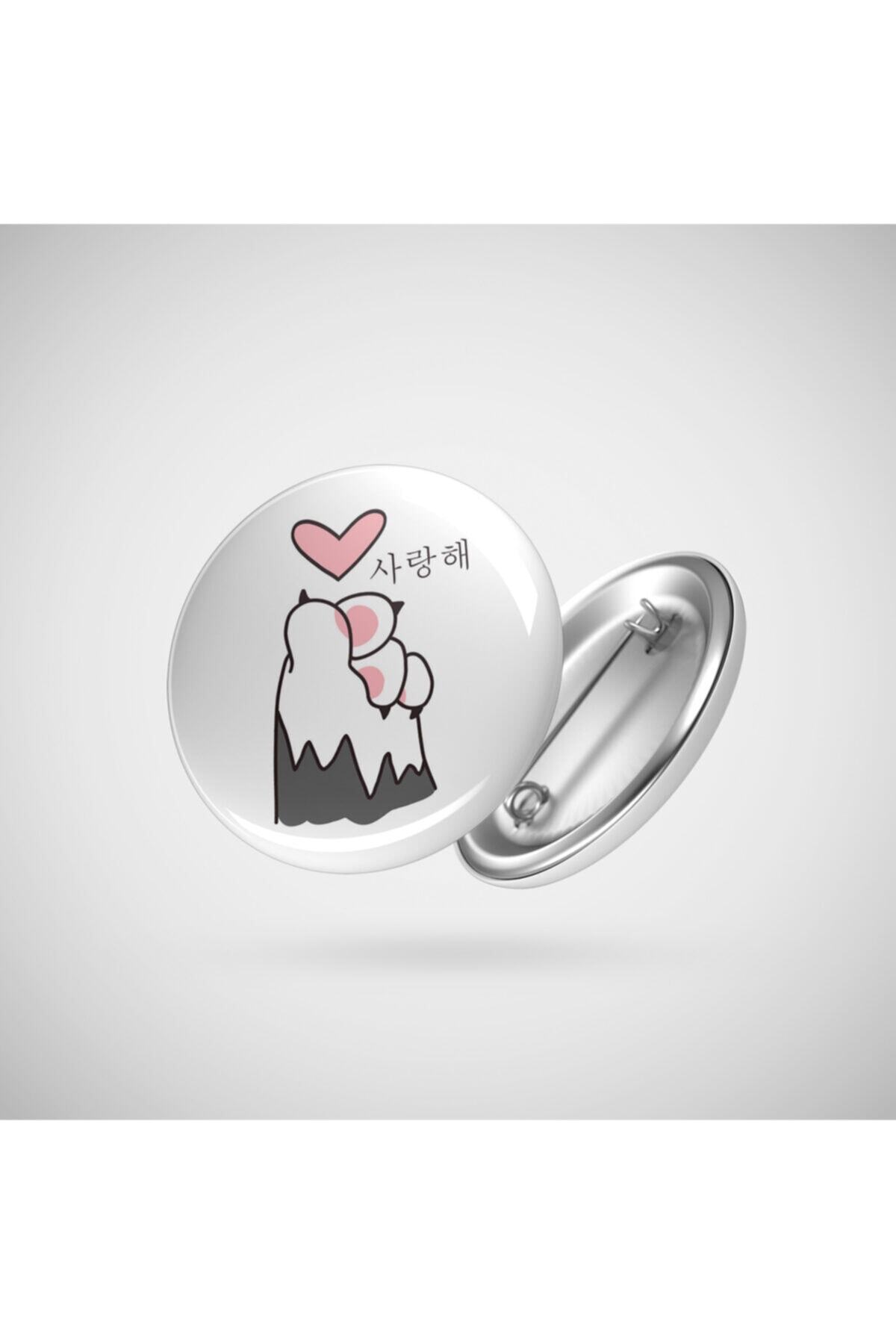 For Clothes | Cat Paw | K-pop | Korean Cat Finger Heart Badge