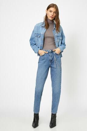 koton kadin mavi dar kesim yuksek bel kisa paca jean pantolon 0kak47236dd fiyati yorumlari trendyol
