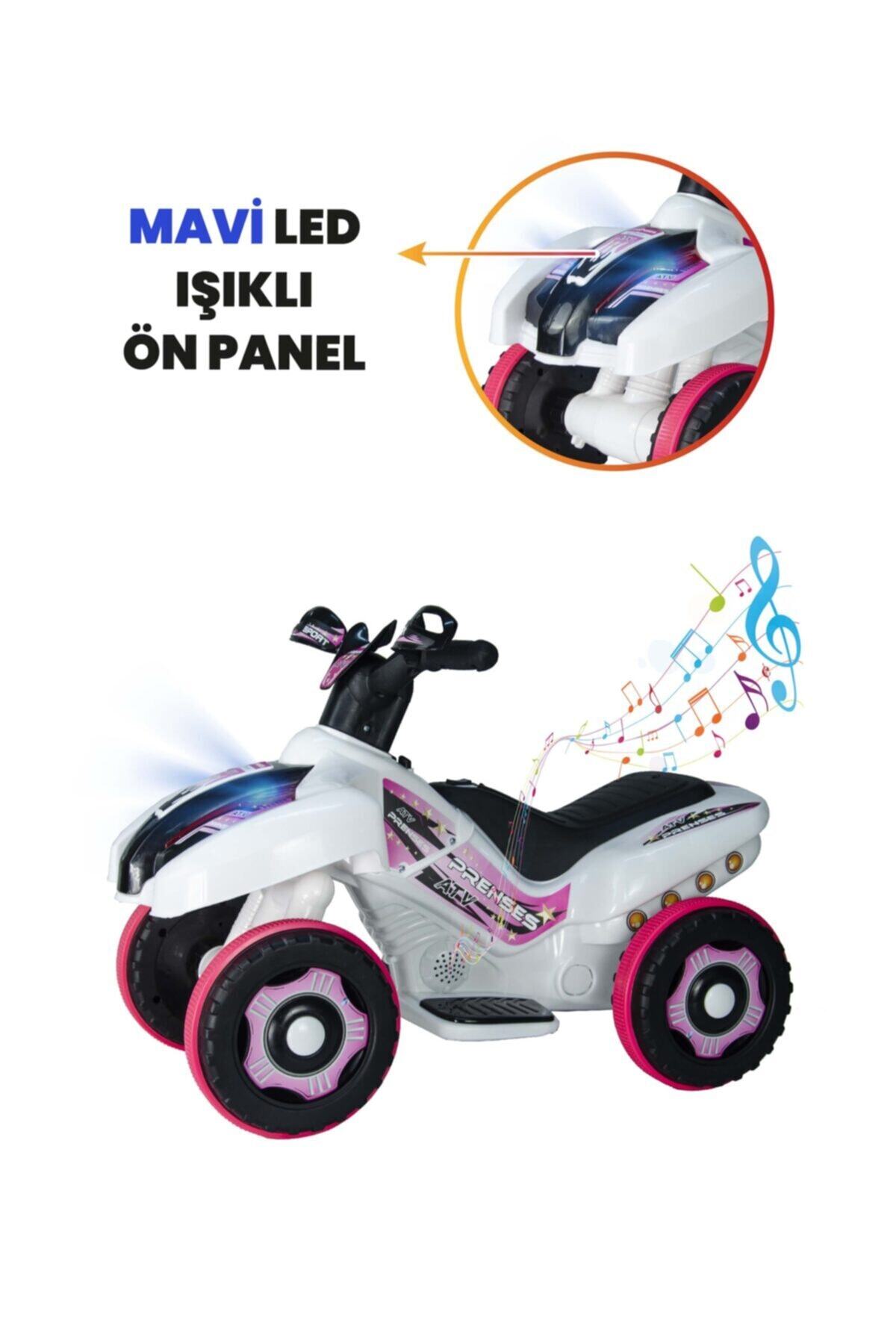 ujtoys Safari Beyaz Prenses Müzikli ve Led Işıklı Akülü Bingit Atv 6V fotoğrafı 5 (önizleme)