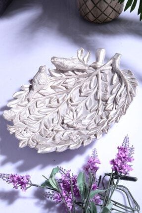 Yapraklı Kuşlu Dekoratif Tabak Sedef İRM1059