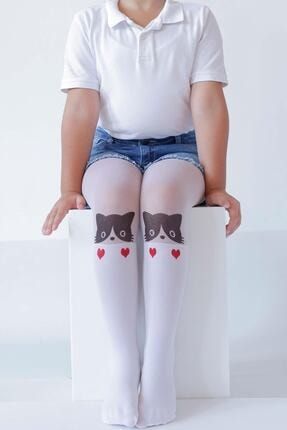 Beyaz Kız Çocuk Külotlu Çorap Cicim 5150 ITL-5150