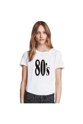 Kadın 80'ler Baskılı T-Shirt Wouw-1141