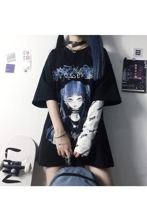 Unisex Gothic Harajuku Crazy Girl T-shirt tg56776a