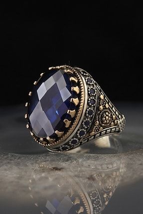 Mavi Zirkon Taşlı 925 Ayar Gümüş Yüzük TEGY-513