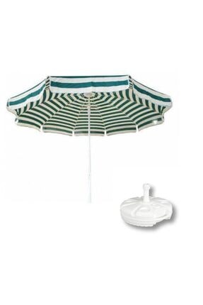 Plaj Şemsiyesi - Balkon - Bahçe - Teras Şemsiyesi - 2metre Şemsiye + Şemsiye Bidonu semsiye-yesil