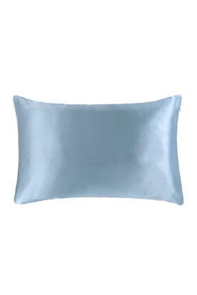 %100 Ipek Pamuklu Saten Yastık Kılıfı Mavi Renk 50x70cm maviyastıkkılıfı1