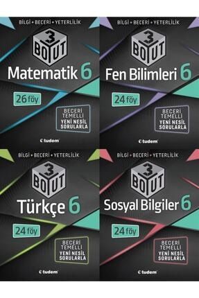 6.sınıf 3 Boyutlu 24föy Beceri Temelli Türkçe , Fen Bilimleri , Sosyal Bilgiler , Matematik 4 Lü Set 285-5