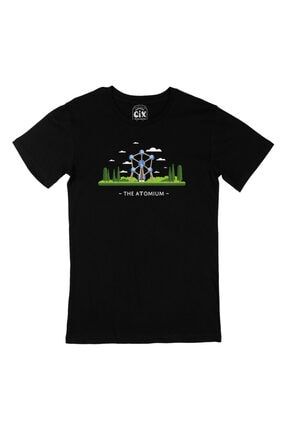 Brüksel Atomium Siyah Tişört 201774
