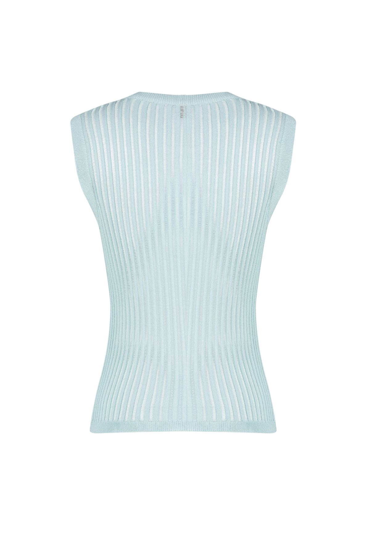 Trendyol Collection-Μέντα διάφανη πλεκτή μπλούζα TWOSS24BZ00277 8
