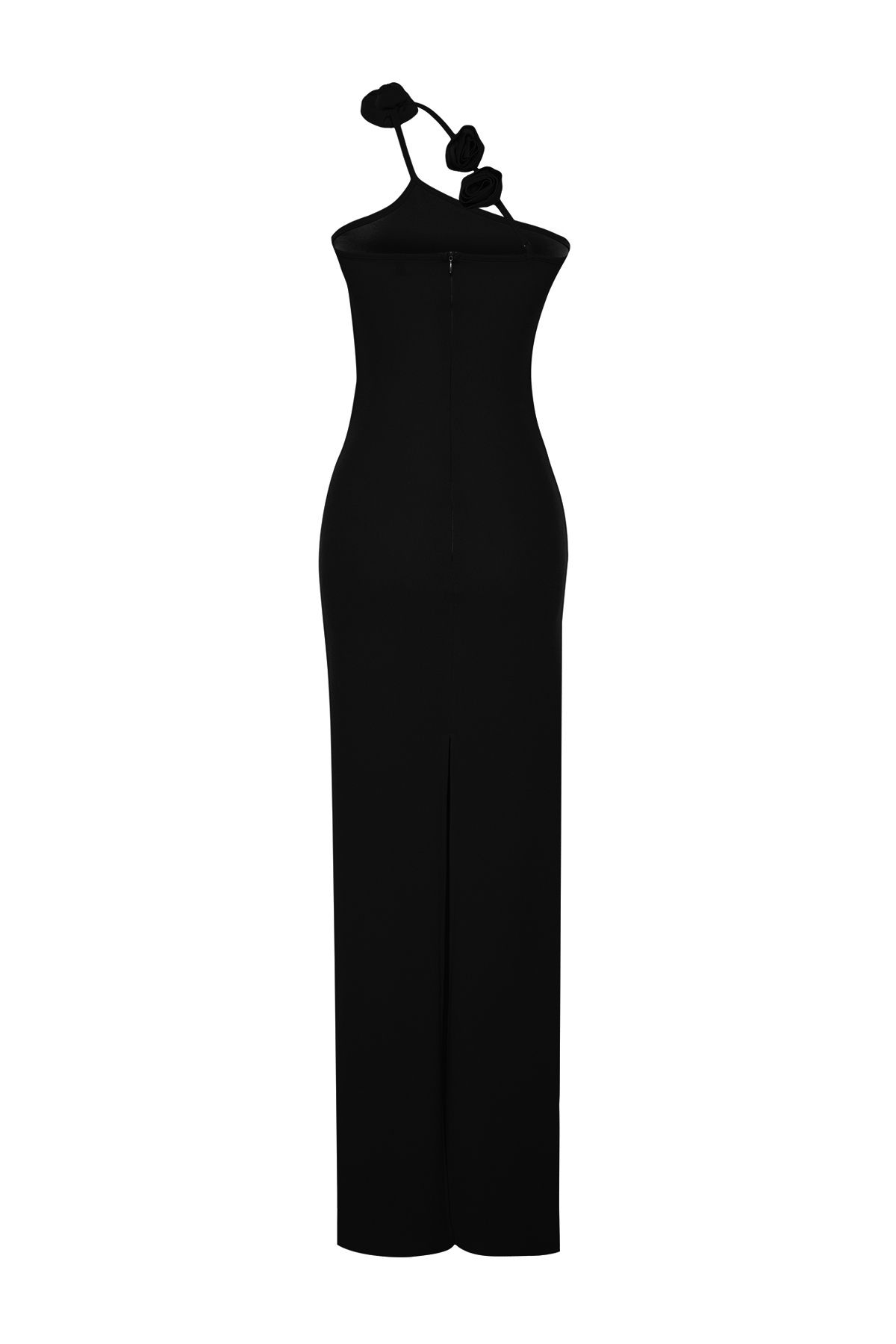 Trendyol Collection-Czarna, długa suknia wieczorowa z dzianiny, edycja limitowana - TPRSS24AE00047 7