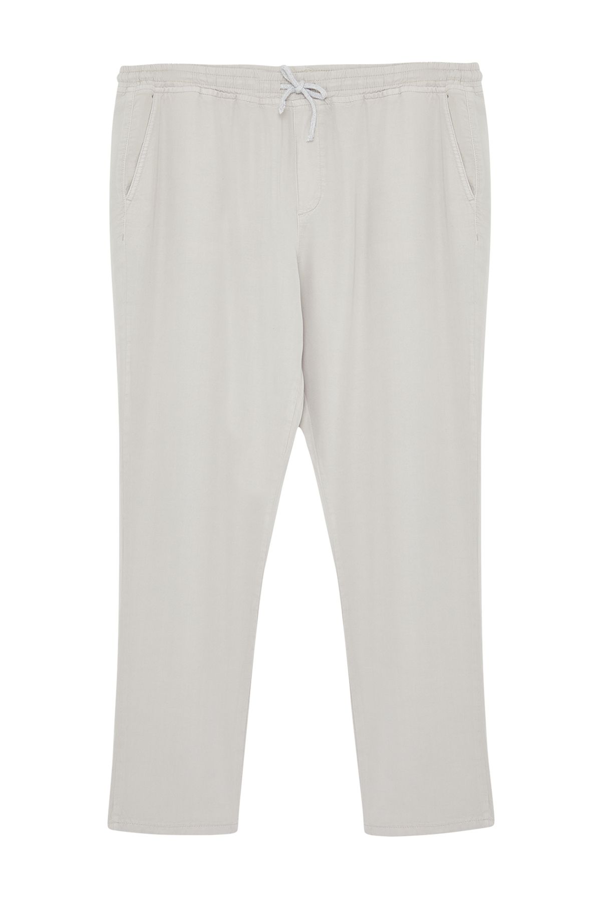 Trendyol Collection-Wygodne spodnie Tencel w dużych rozmiarach - regularny krój, elastyczny pas Tmnss24Ar00001 7