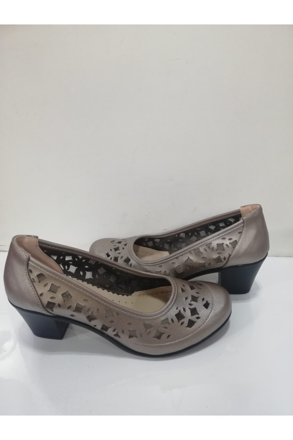 Şenkardeşler-Women's Metallic Large Size Low Heel Shoes 5