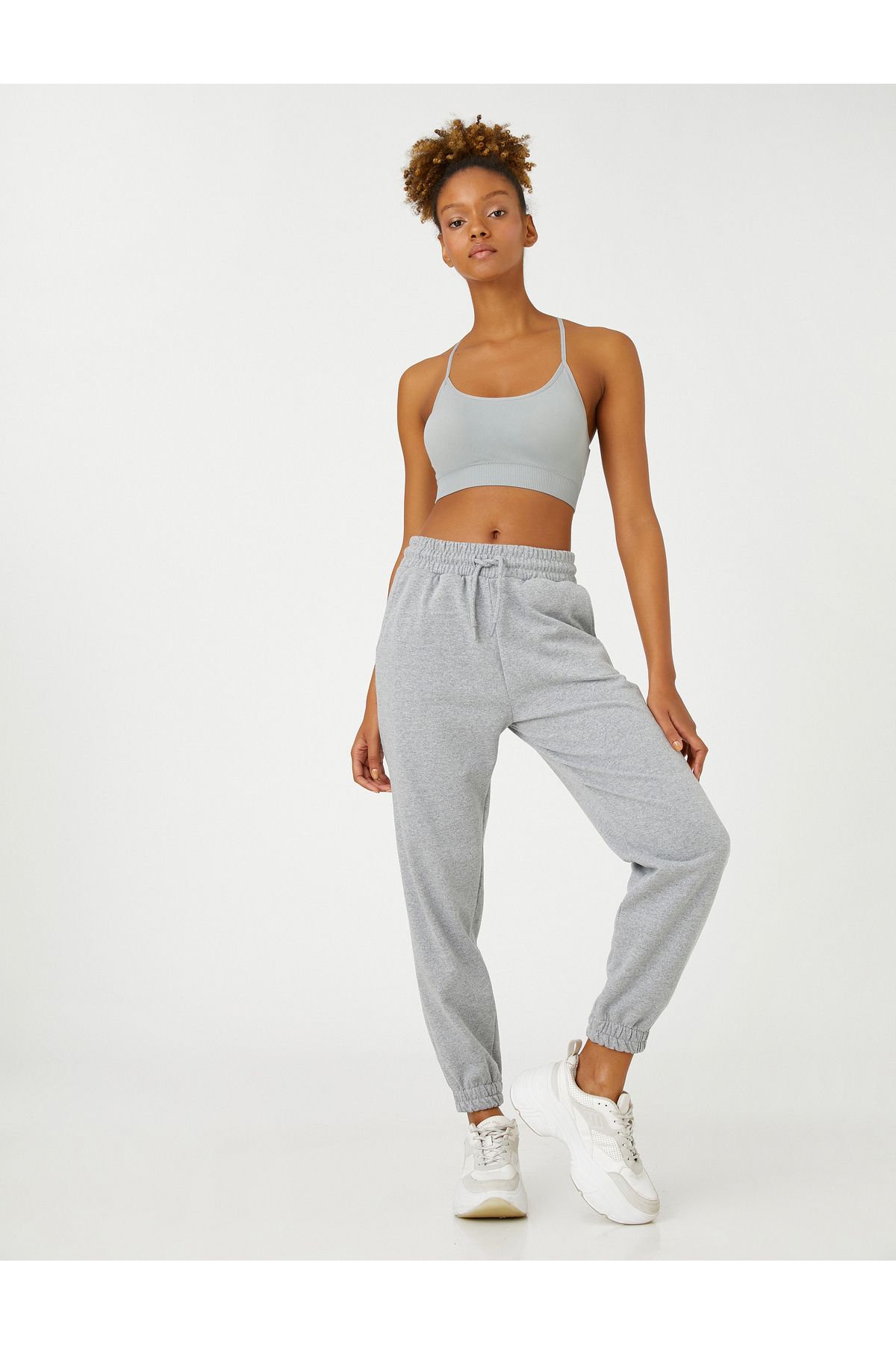 Sweatpants and sports 2025 bra