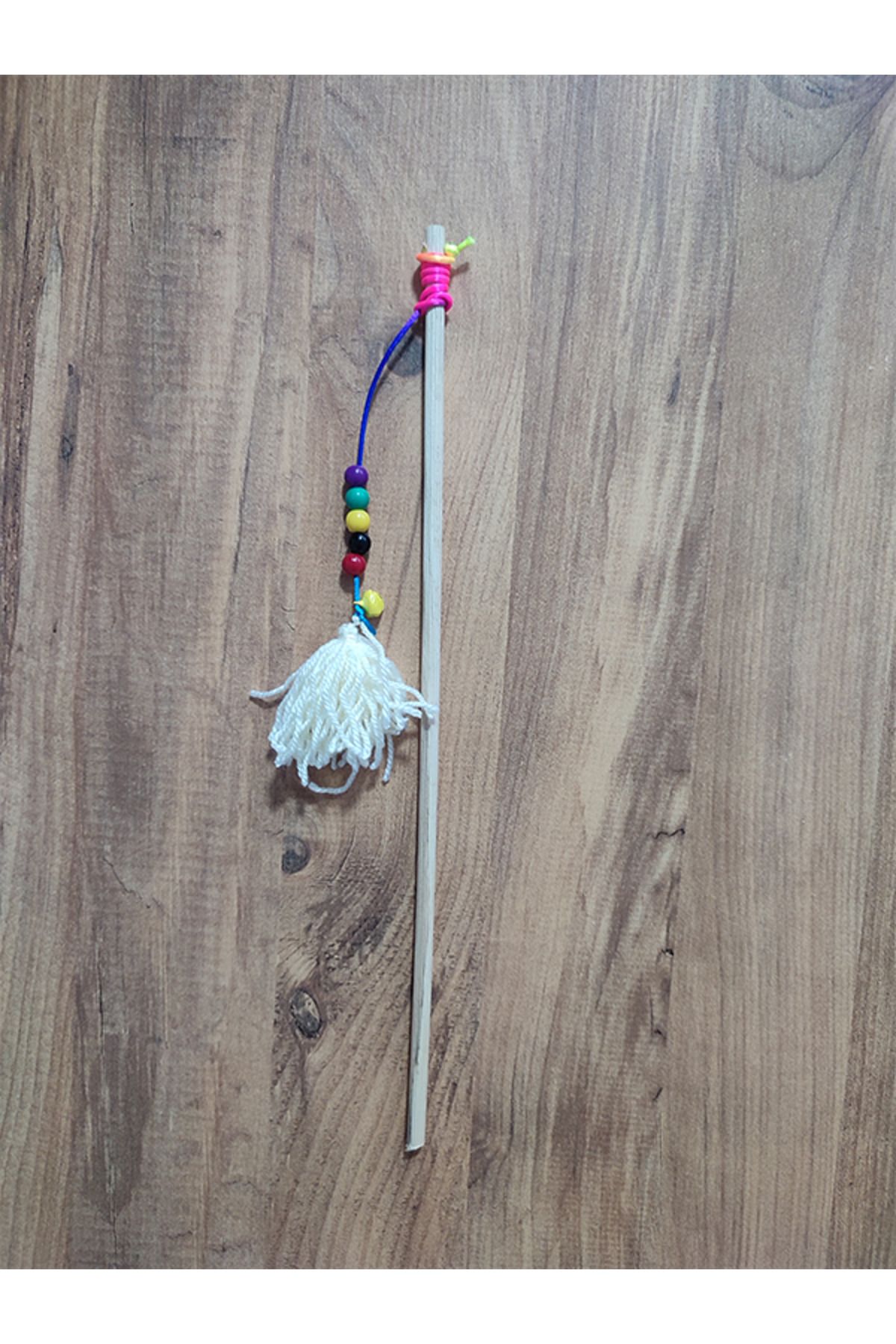 Pet Markt-Plush Cat Fishing Rod Toy with Bells and Beads Random Color 1 Piece 5