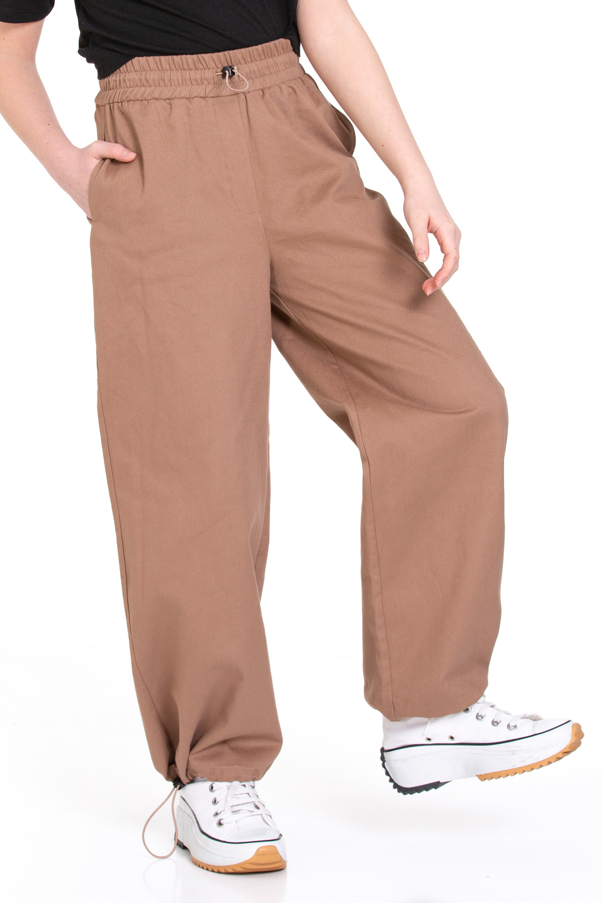 LAPINKOD-Girl's Trousers with Elastic Waist and Stoppers 5