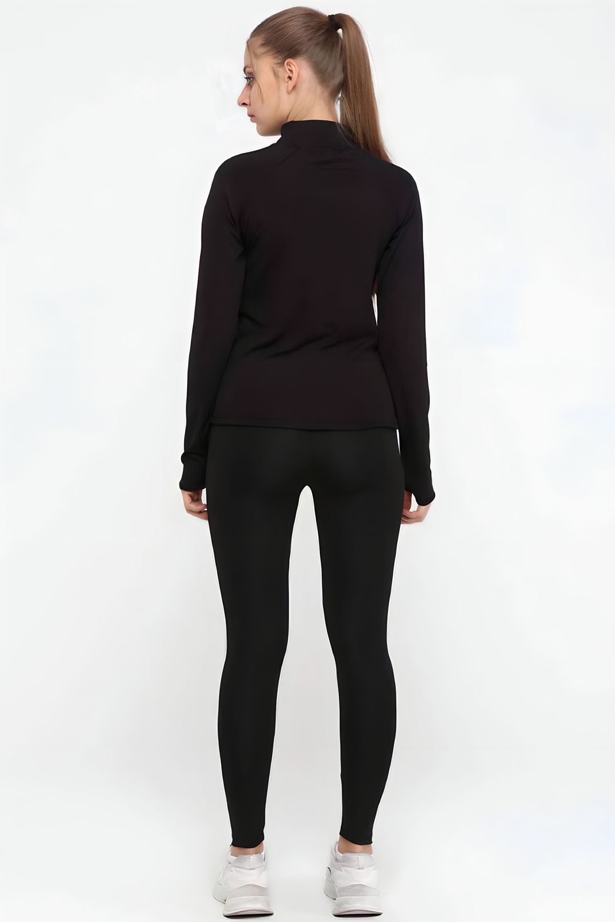 Damen-Strumpfhose, schwarze Damen-Strumpfhose mit hoher Taille für den Alltag und Sport - 