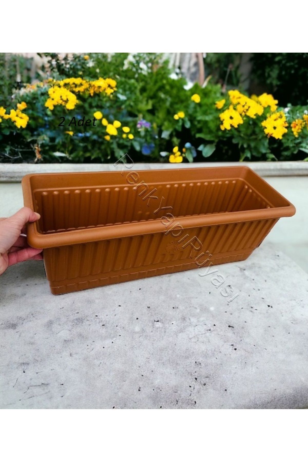 RENK YAPI RÜYASI SAKISI, FIRANSIZ BALKON SAKSISI ORTA BOY, 9,5 LT, 50*17*18 TOPRAK RENK
