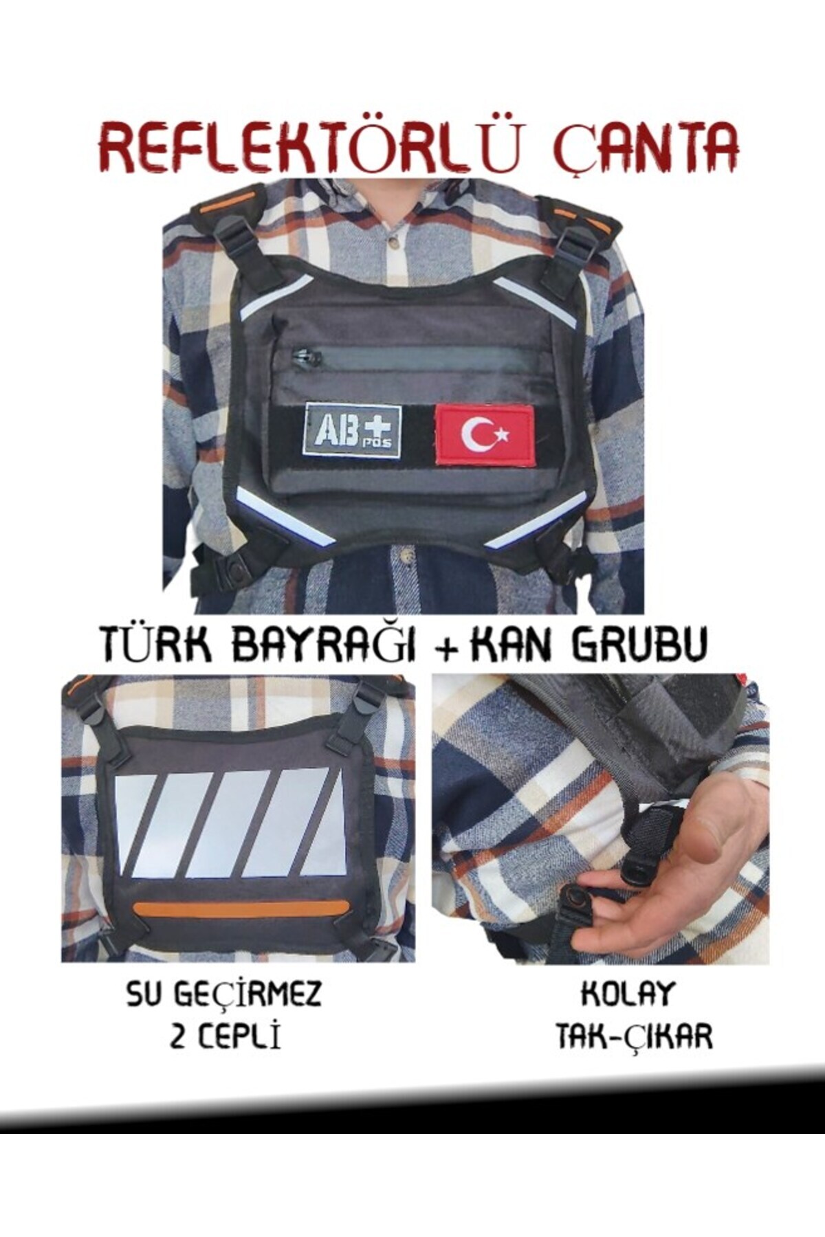 Bücher Für Jungs Ab 8 BALP Reflektörlü Gögüs Çantası Kan Grubu AB+ Türk Bayrağı Su Geçirmez