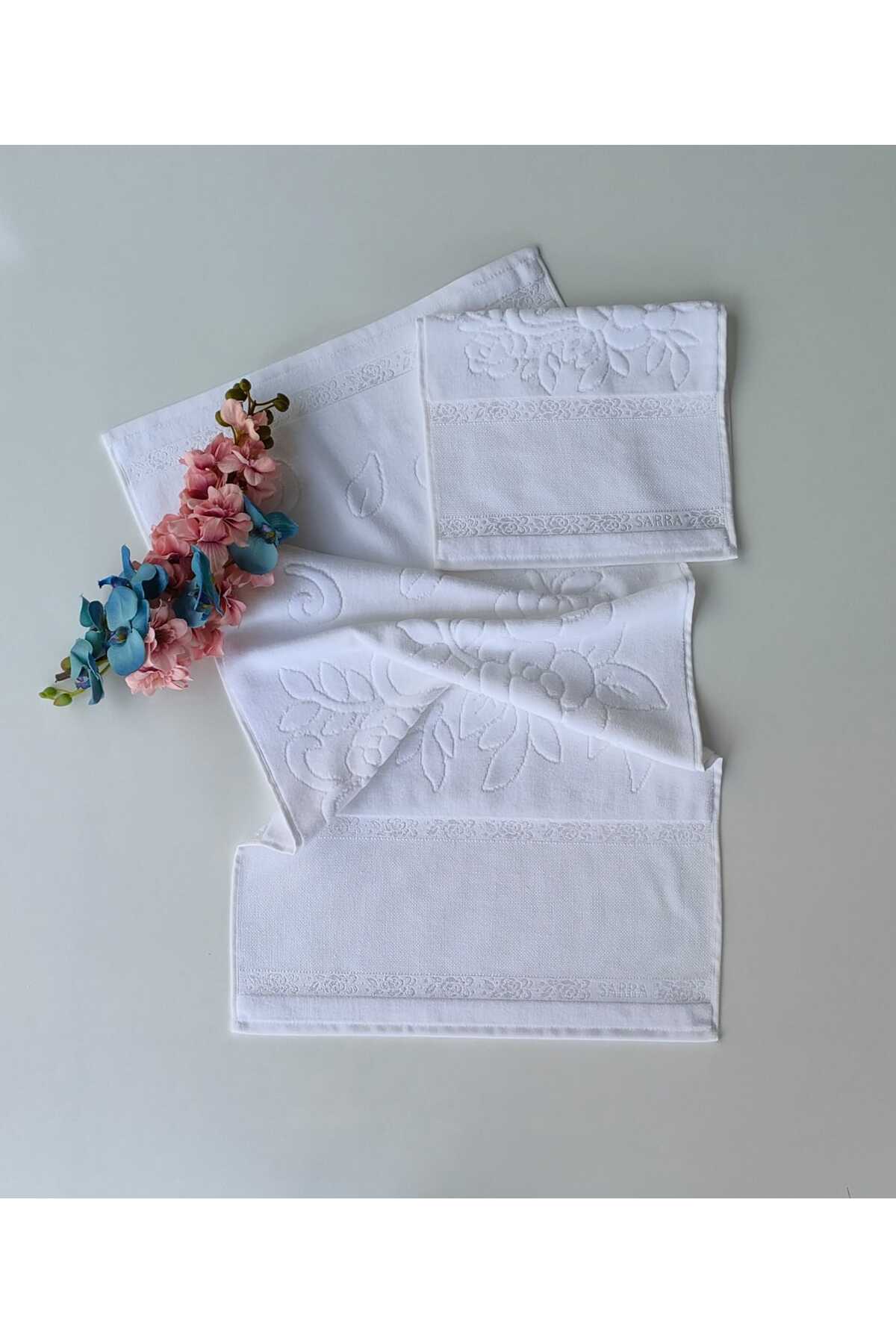 2-Piece Ethamine Stitched Towel Set (30X50-50X90CM) - White