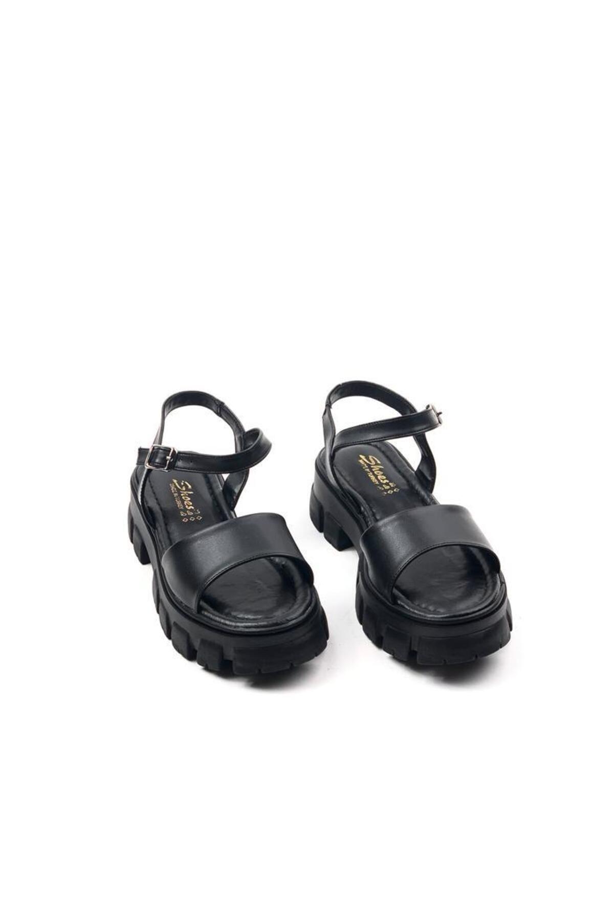 صندل زنانه مشکی M&B COLLECT | MBCY023A اورجینال - تصویر 8