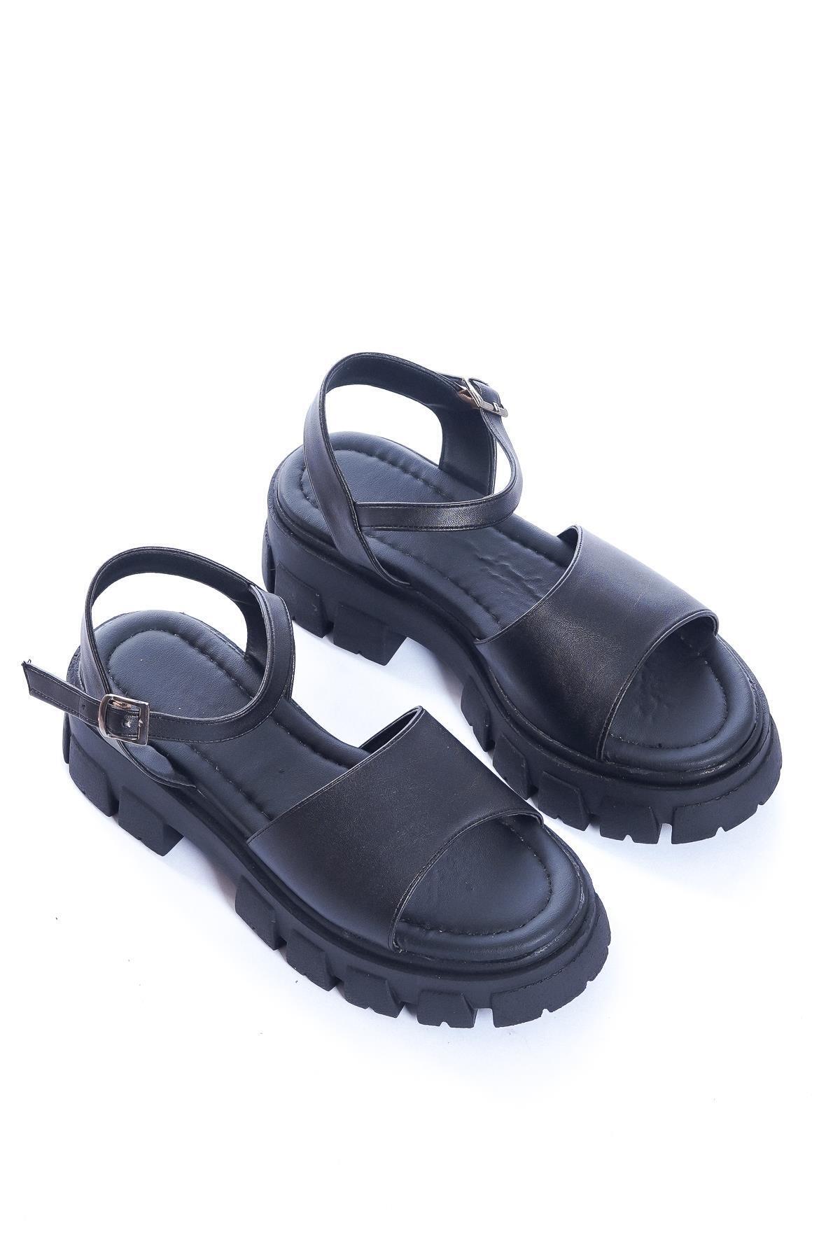 صندل زنانه مشکی M&B COLLECT | MBCY023A اورجینال - تصویر 2