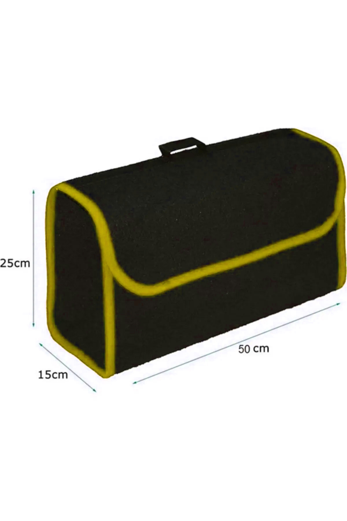 MeyZone Araba Bagaj Çantası Cırtcırtlı Sarı Çizgili Oto Halı Bagaj Organizer Alet Eşya Çantası