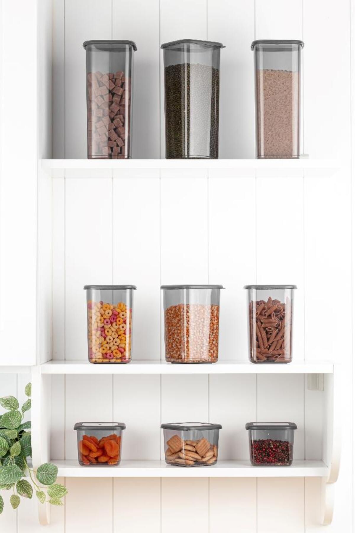 simplicity-Set of 9 Tidy Square Food and Spice Storage Container 1