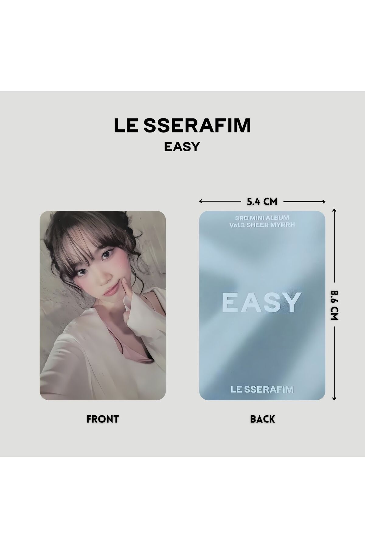 Kpop Dünyasi-LE SSERAFIM '' Easy '' Sheer Myrrh verPC Set 2