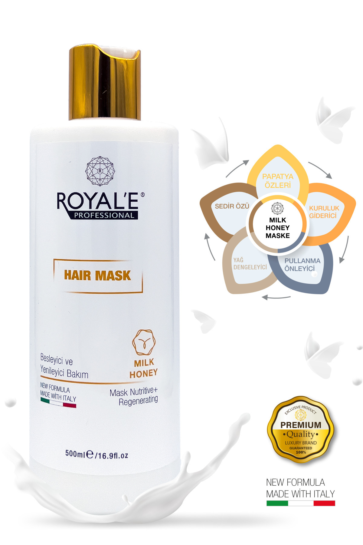 Milk Honey Maske ve Şampuan-500ml -Tarak Hediyeli — Milk Honey Mask & Shampoo — تصویر 3 از 7