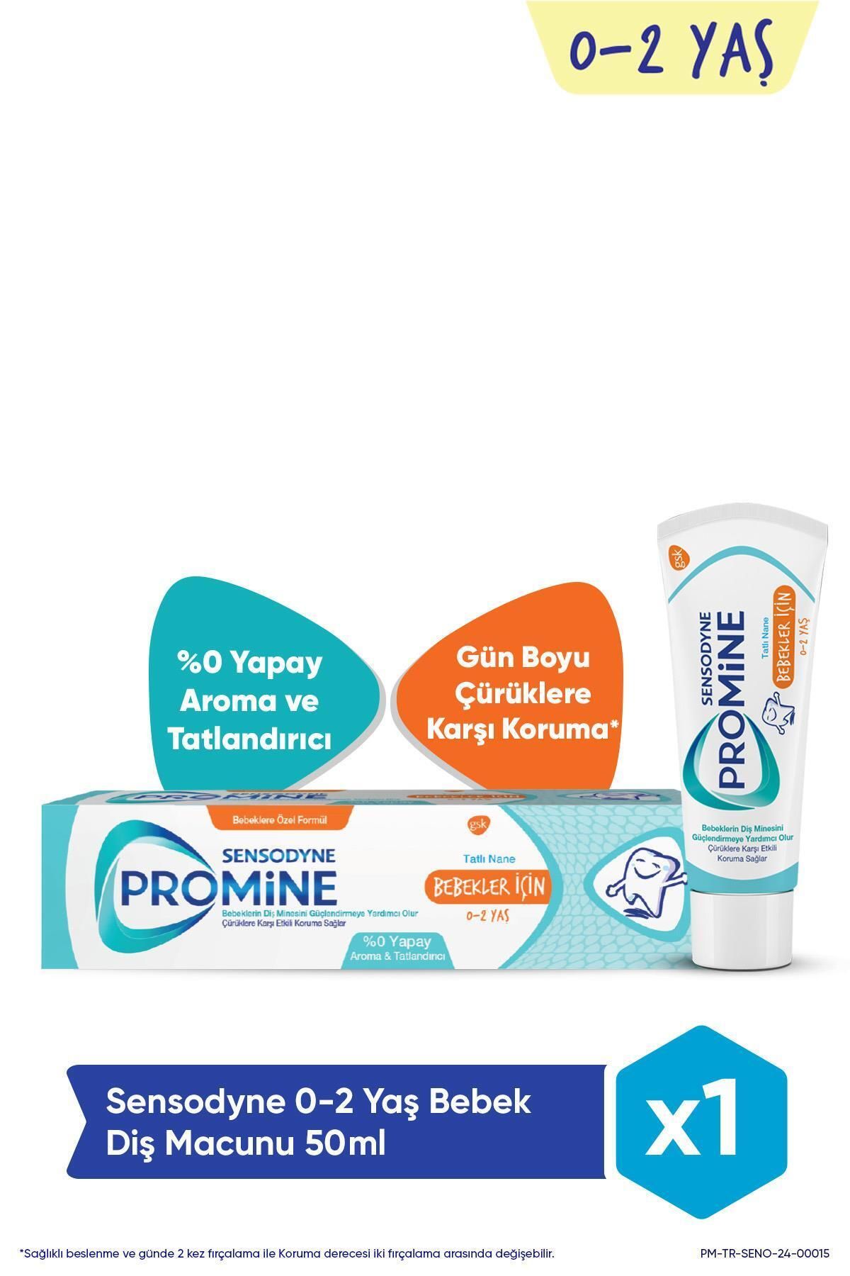 Sensodyne Promine 0-2 Yaş Bebekler İçin Yapay Aroma&Tatlandırıcı İçermeyen Şekersiz Diş Macunu 50ml 8681291340970