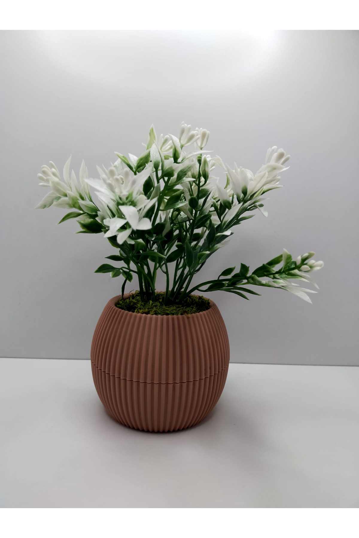 Green White Artificial Plant Garnish Stone Algae 17 Cm Decorative Bathroom Kitchen Table Flower in Flower Pot