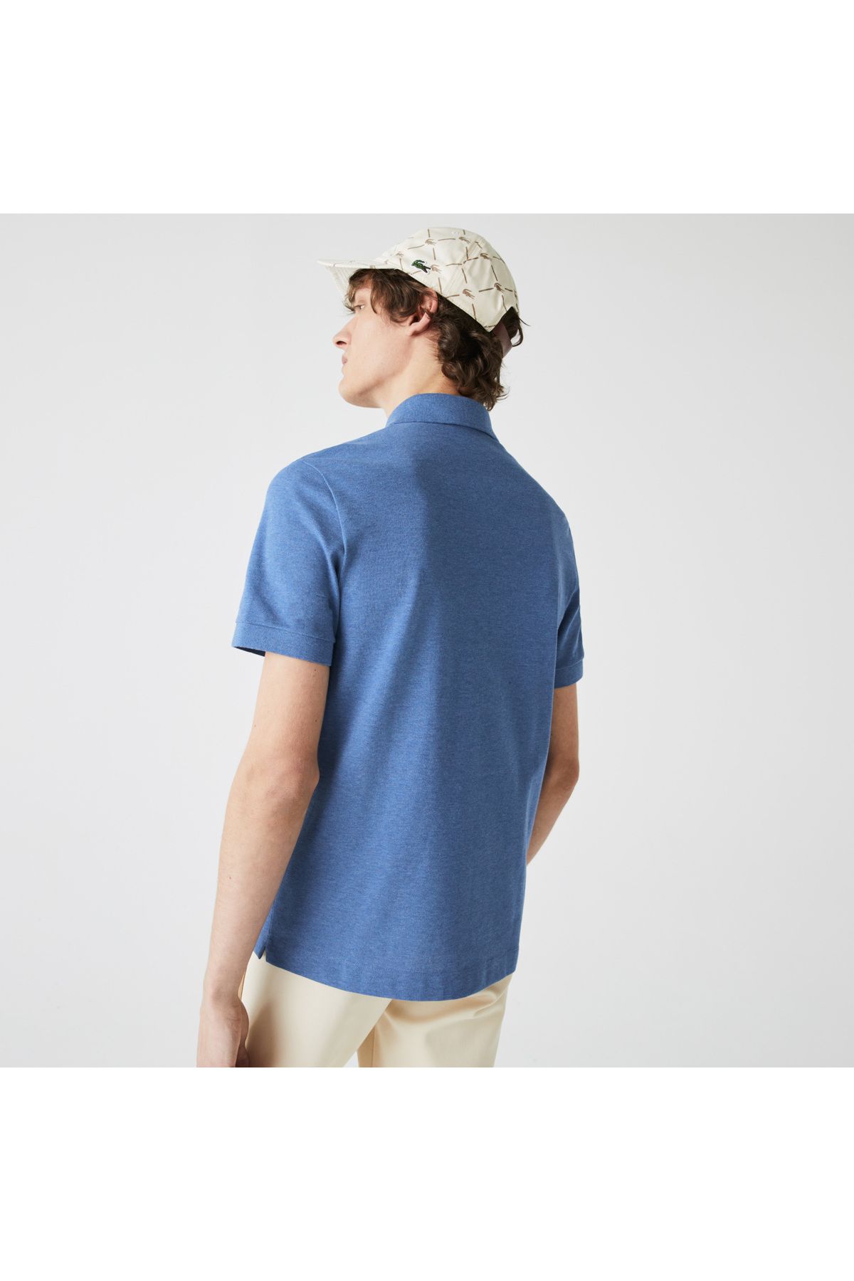 تی شرت یقه پولو مردانه چوگان آبی به طور منظم و مناسب Lacoste