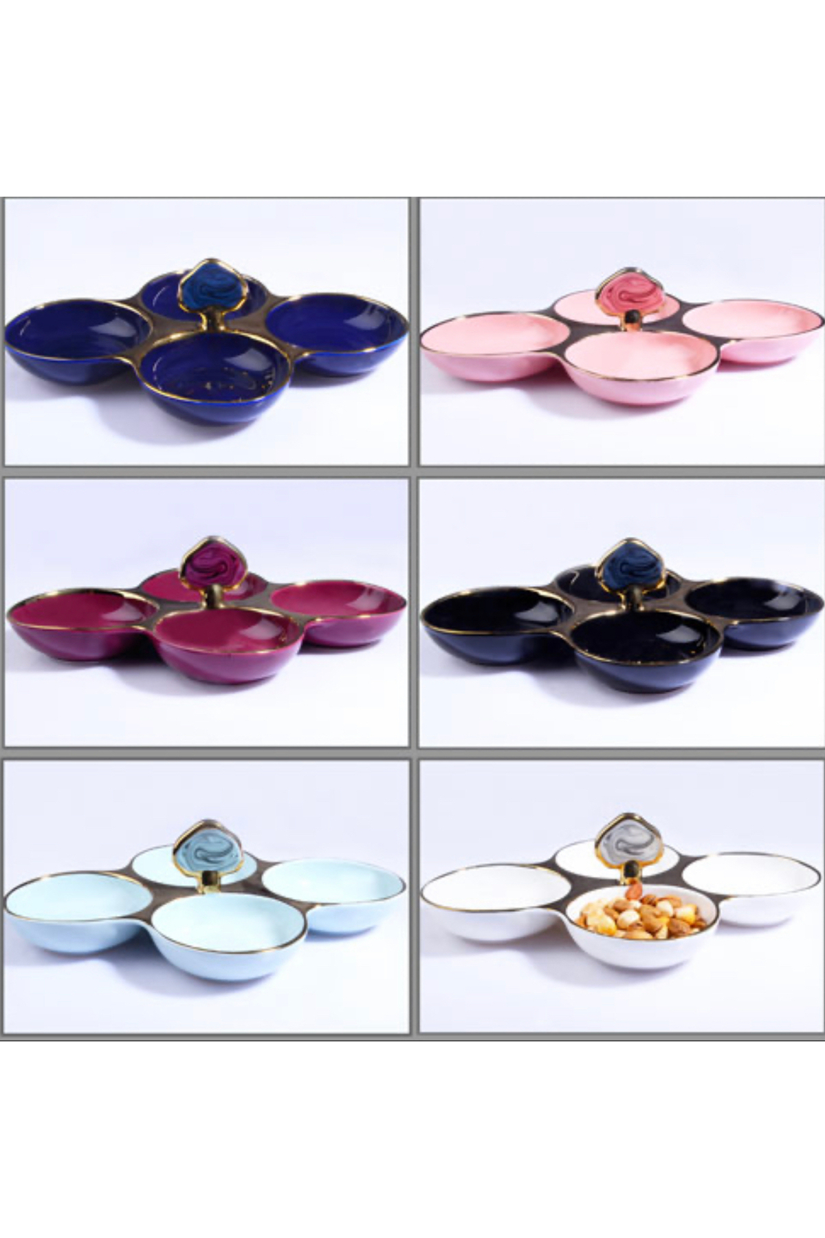 Kosova MUBA CONSEPT PORSELEN PEARL 4 BÖLMELİ ÇEREZLİK 29,5 CM
