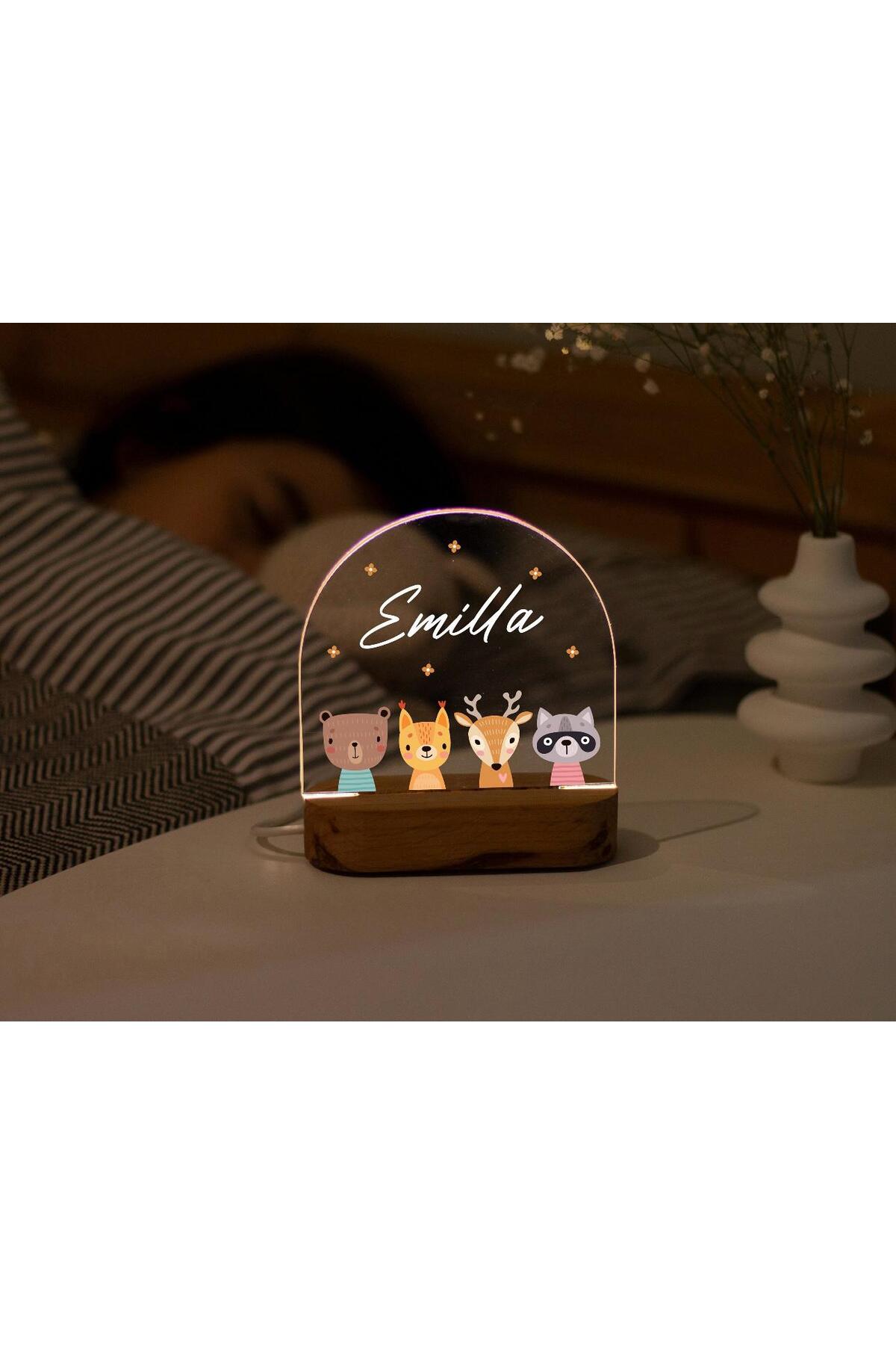 ENCİVA BEBEK ODASI İSME ÖZEL GECE LAMBASI ÇOCUK BEBEK DEKORU HEDİYELİK MODEL2 fotoğrafı 2 (önizleme)