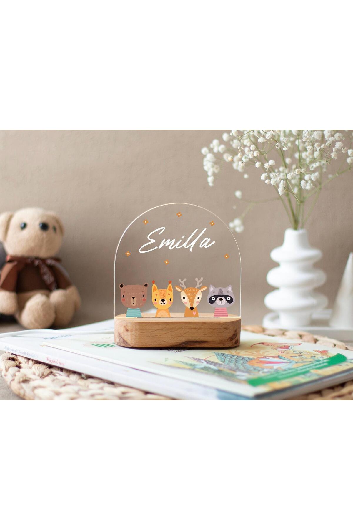 ENCİVA BEBEK ODASI İSME ÖZEL GECE LAMBASI ÇOCUK BEBEK DEKORU HEDİYELİK MODEL2 fotoğrafı 4 (önizleme)