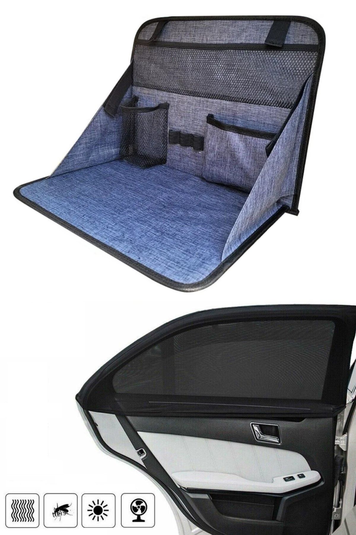 Next Craft-Organizator pentru spătar scaun auto și set de umbrele de soare pentru geam lateral 1