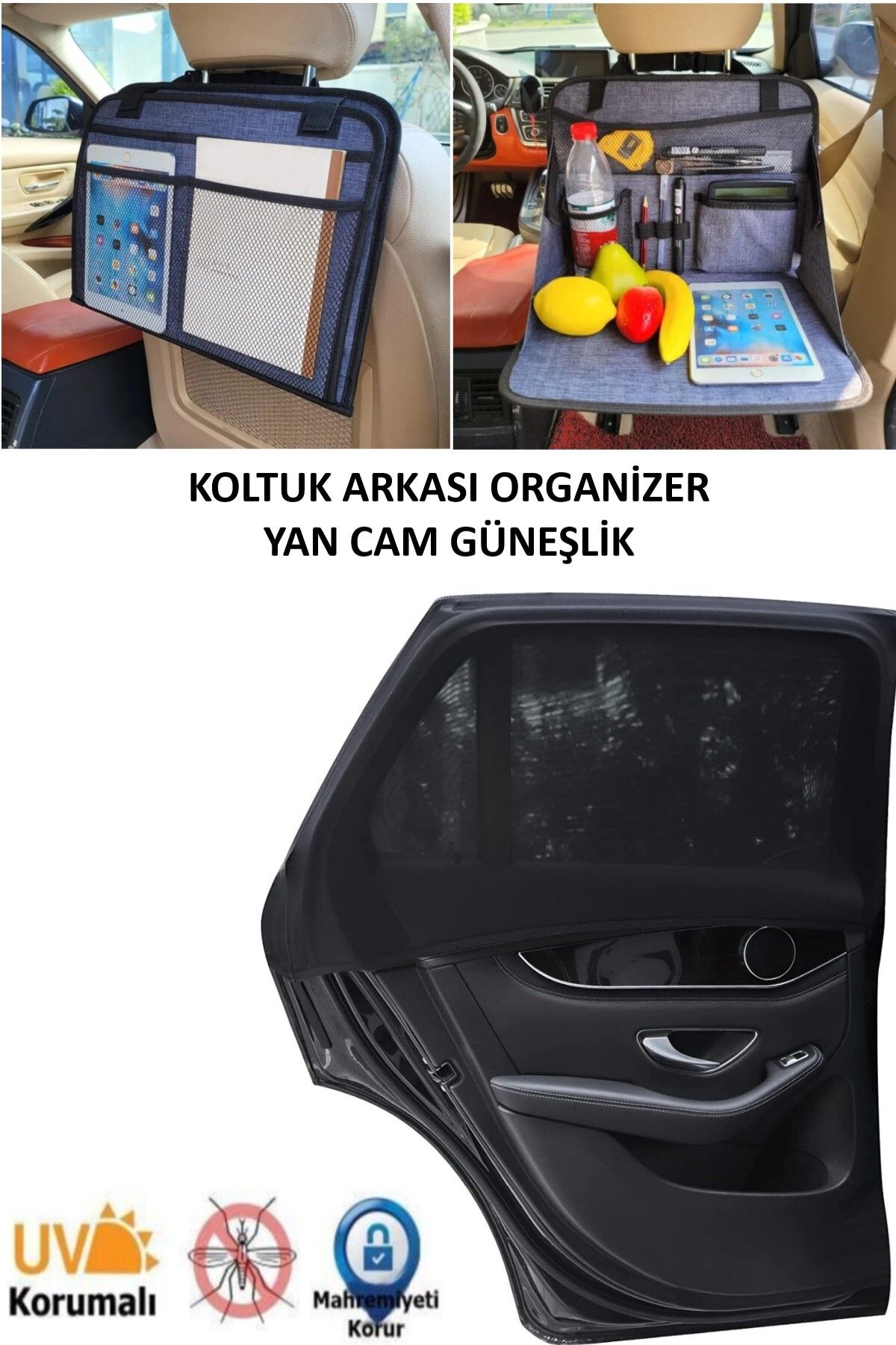 Next Craft-Organizator pentru spătar scaun auto și set de umbrele de soare pentru geam lateral 2