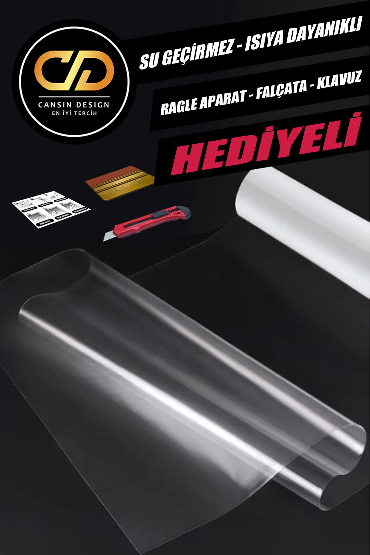 JANSIN HOME Folie Adeziva Lucioasa Transparenta Pentru Dulap De Bucatarie Si Folie De Protectie Pentru Mobila 100x200 - 100 x 200