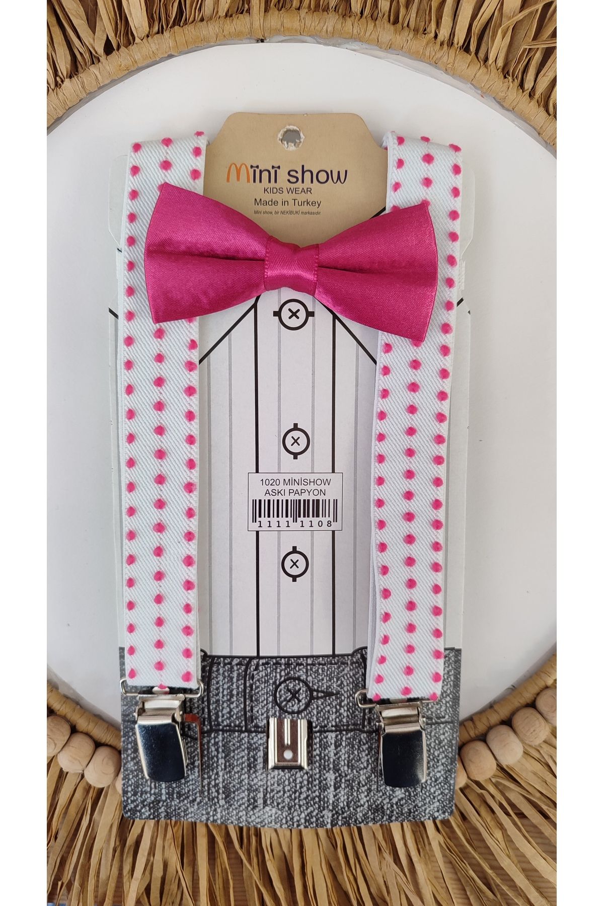 Monkabox-Fuchsia Bow Tie Strap Bow Tie Set 4