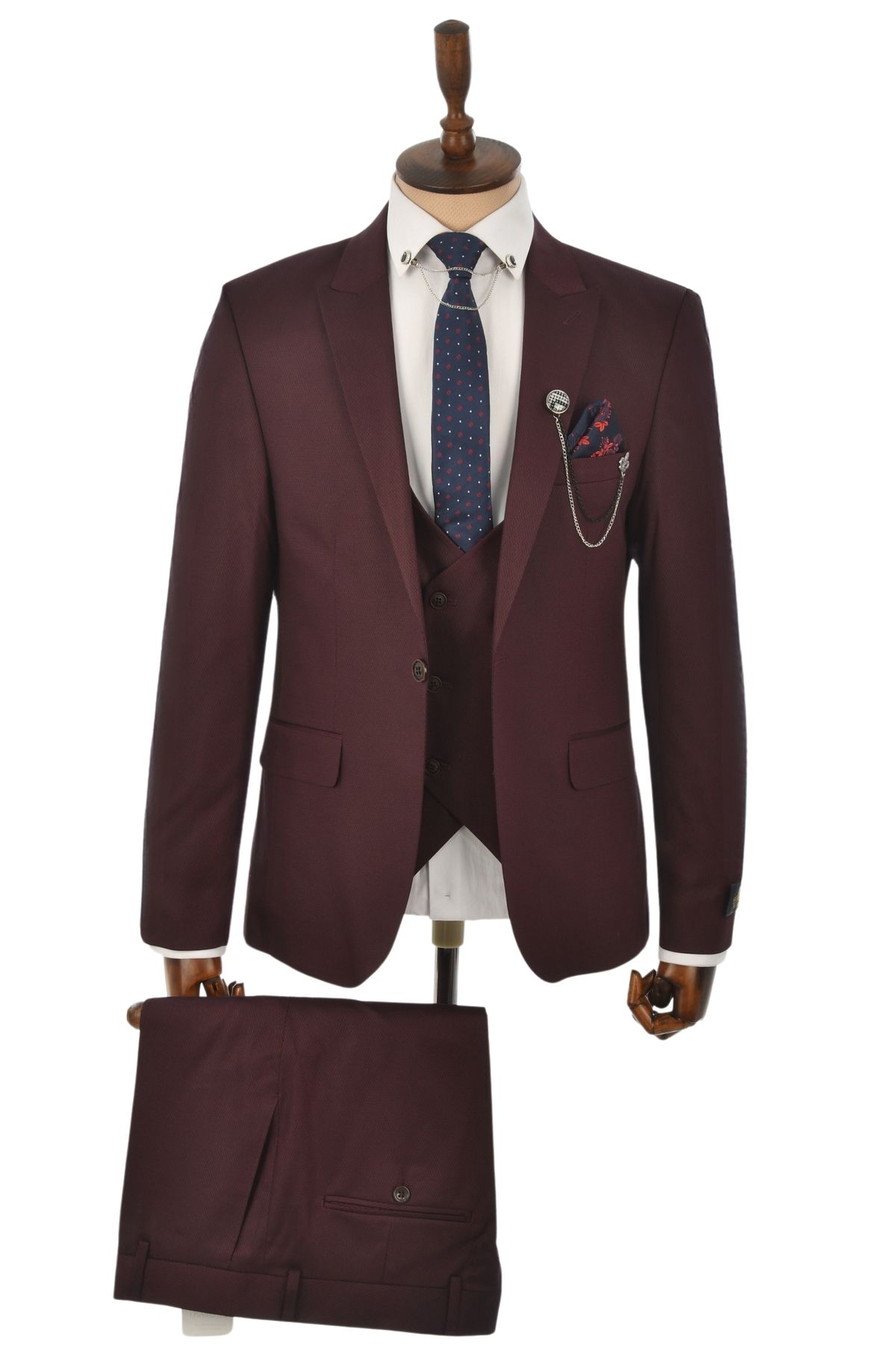 DeepSEA-Costum 3 piese pentru bărbați, slim fit, cu un singur nasture2301500 1
