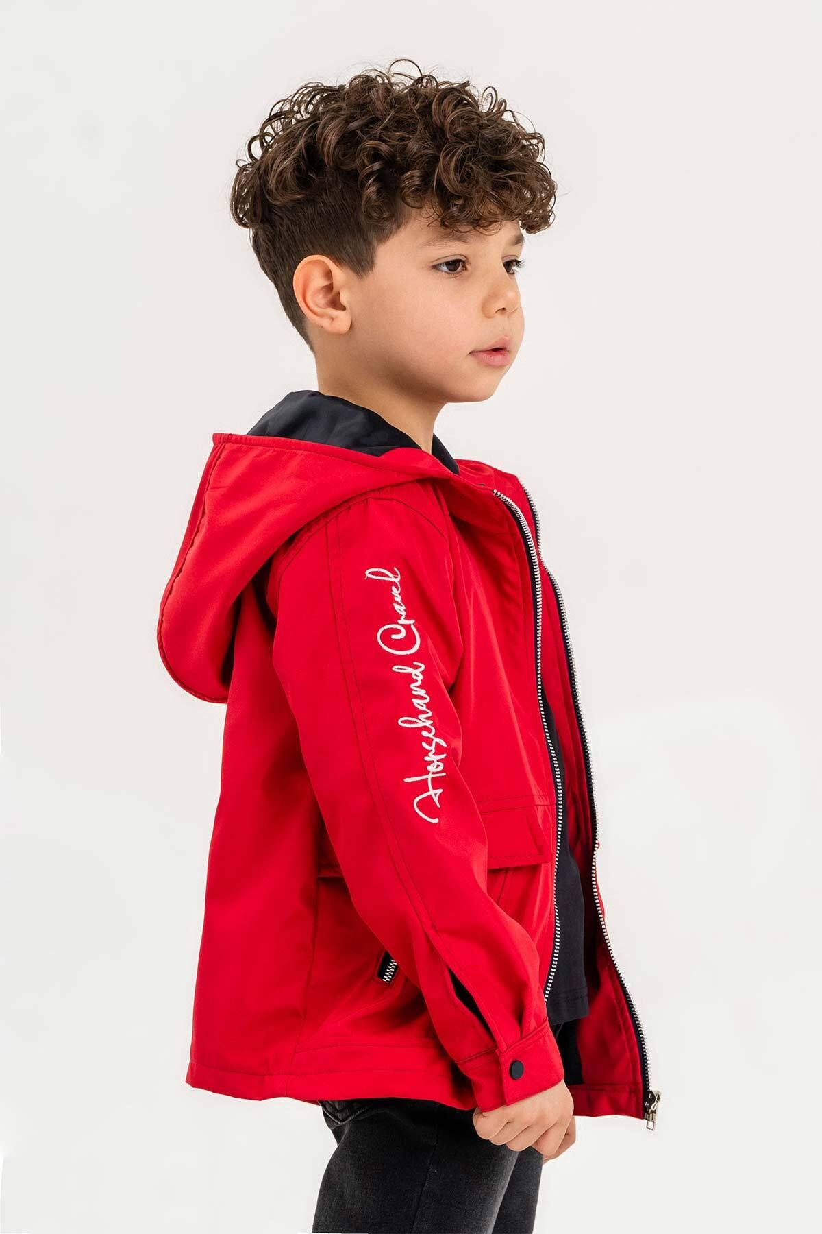 Gold Class Kidswear-Hooded Zippered Embroidery Decorated Waterproof Boy Jacket 4
