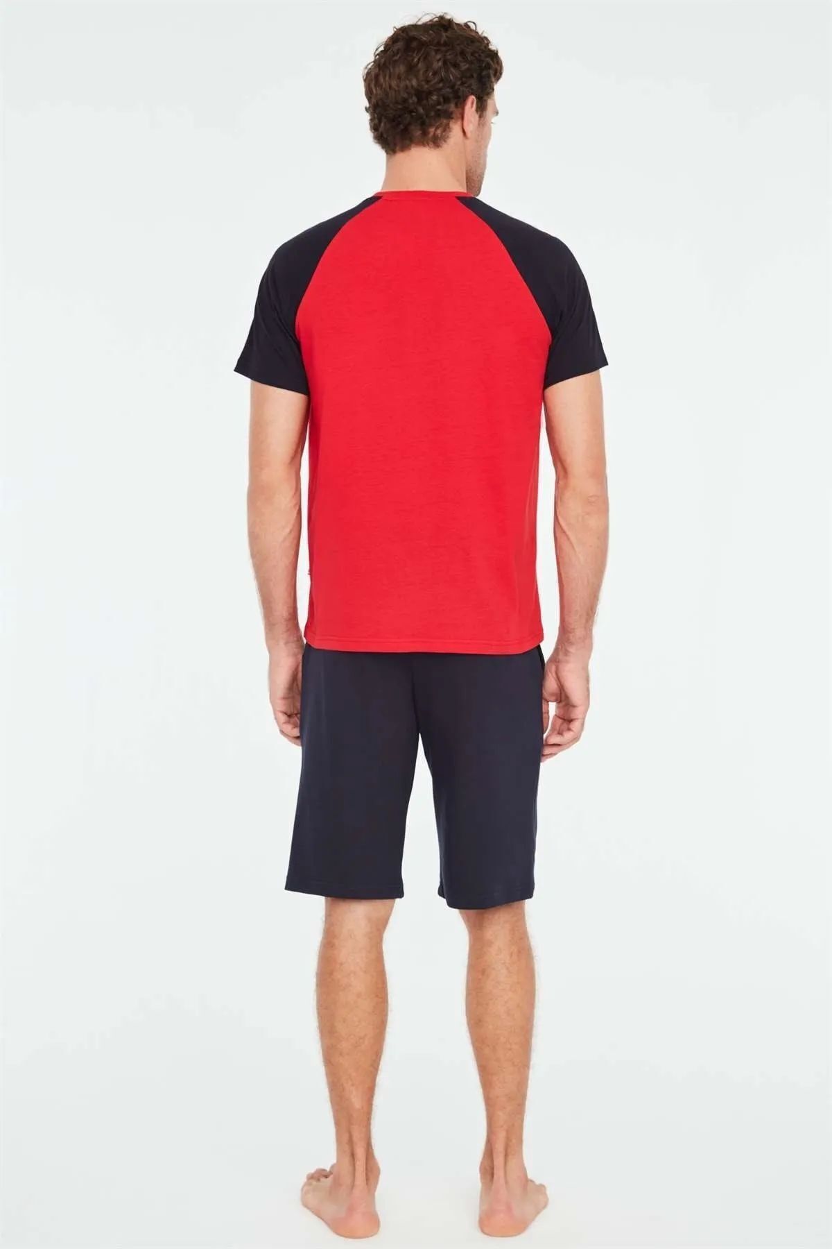 ست پیژامه قرمز مردانه پولو اسن ایالات متحده 18665 پیراهن شلوارک U.S. Polo Assn.