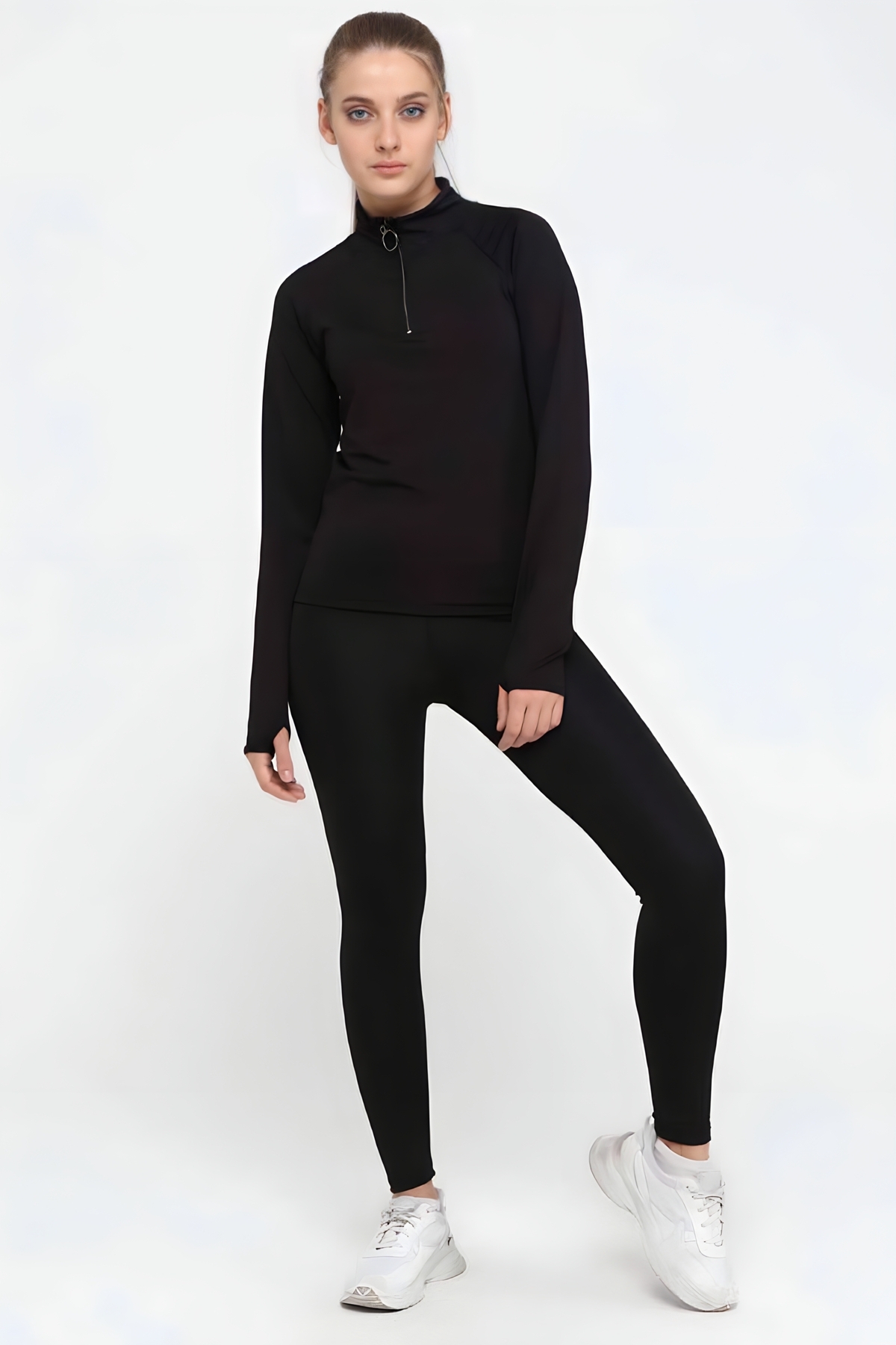 Damen-Strumpfhose, schwarze Damen-Strumpfhose mit hoher Taille für den Alltag und Sport - 